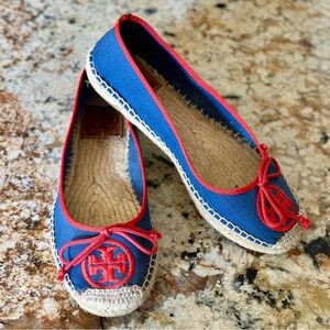 TORY BURCH | Ballet Espadrilles in Blue/Red Sz 8
